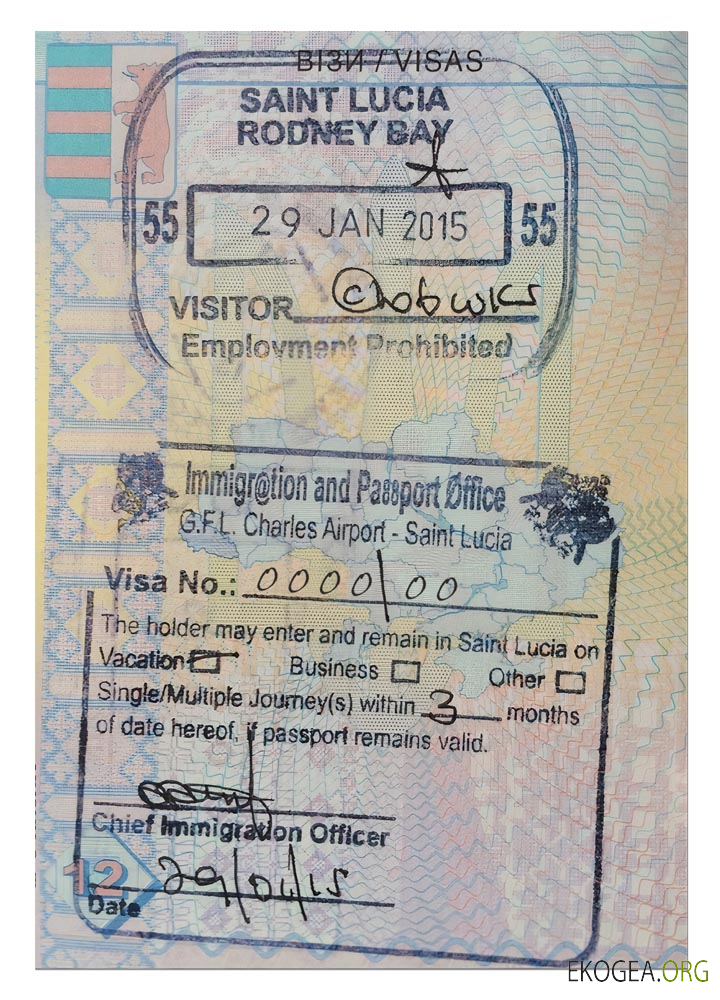 Visa de voyage SAINTE LUCIE